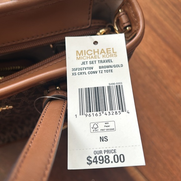 Michael Kors Jet Set Travel Extra-Small Logo Top-Zip Tote Bag & Wallet - Picture 7 of 7